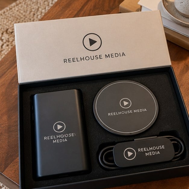 Customer photo of a custom tech gift set